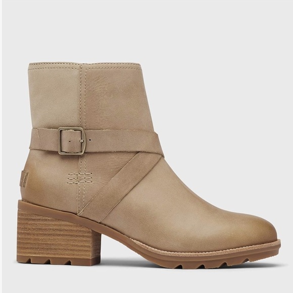 Sorel Cate Buckle Boots in Sandy Tan Waterproof Leather - Picture 9 of 13